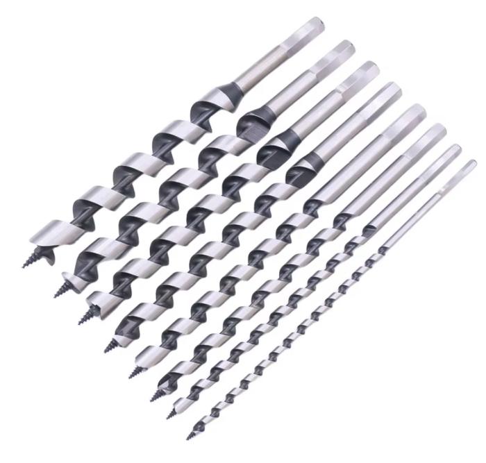 FreeTec 5-Piece Wood Auger Drill Bit Set – 230mm SDS Plus Shank, Sizes 6/10/14/18/20mm, Carbon Steel For Accurate Wood Drilling