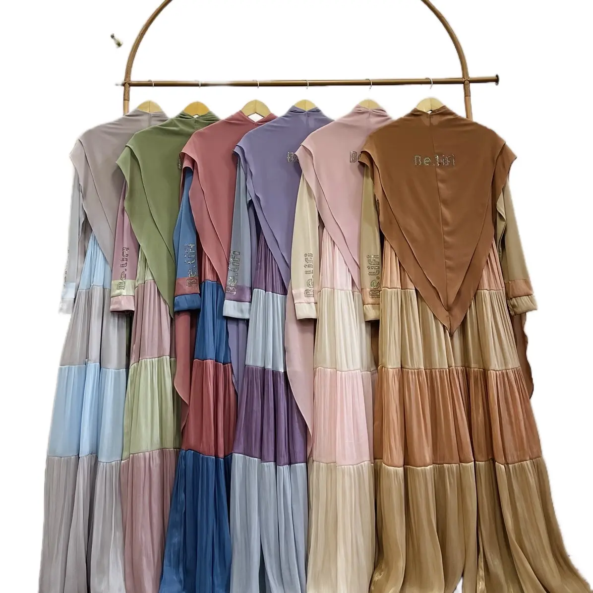 Belifi - Yameena Syari TwoTone Semi Sutra Special Edition Muslimah Modern Mewah Elegant Khimar Cantik Cantik Formal Rose Organza Elegant Gamis Manset Menyusui Dress Wanita Ibu Panjang Nyaman Basic simpel  gamis Grey Katun baju buat lebaran 2025 jumbo sult