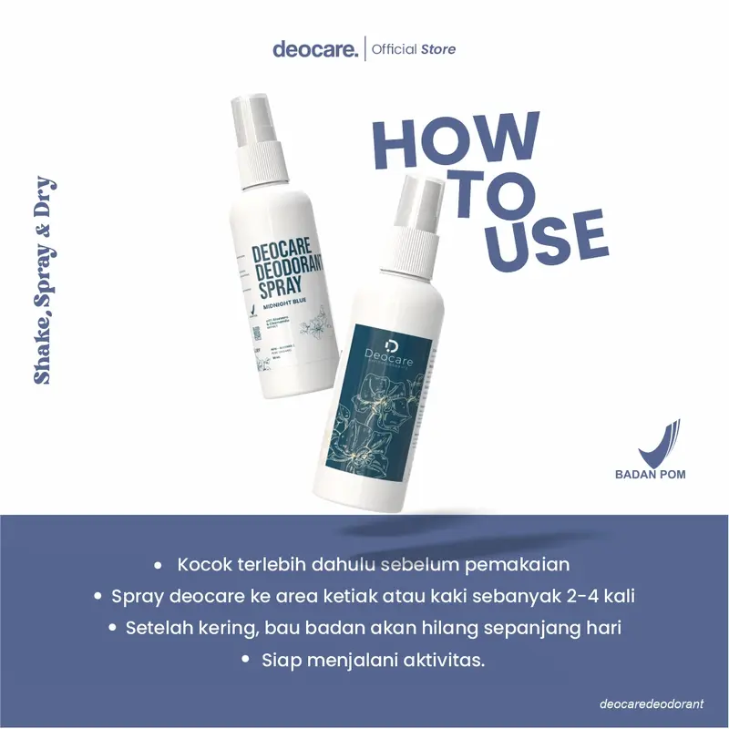 Deocare deodorant spray Midnight Blue with chamomile & aloevera extract 60ml Ampuh Mencegah Bau Ketiak dan Badan 3