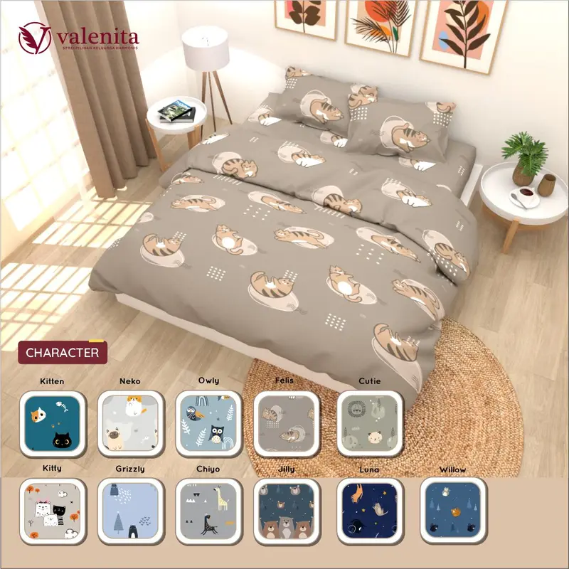 BEDCOVER 90x200 FITTED - Valenita Bedcover dan Sprei Set 0
