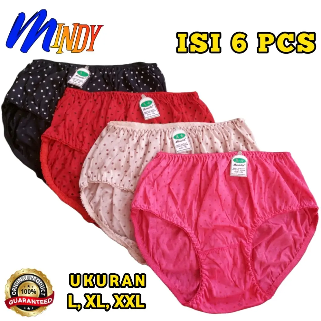 MINIOLA Celana Dalam Motif Polkadot Wanita Remaja Dewasa Isi 6 Pcs celanasorex motifbunga