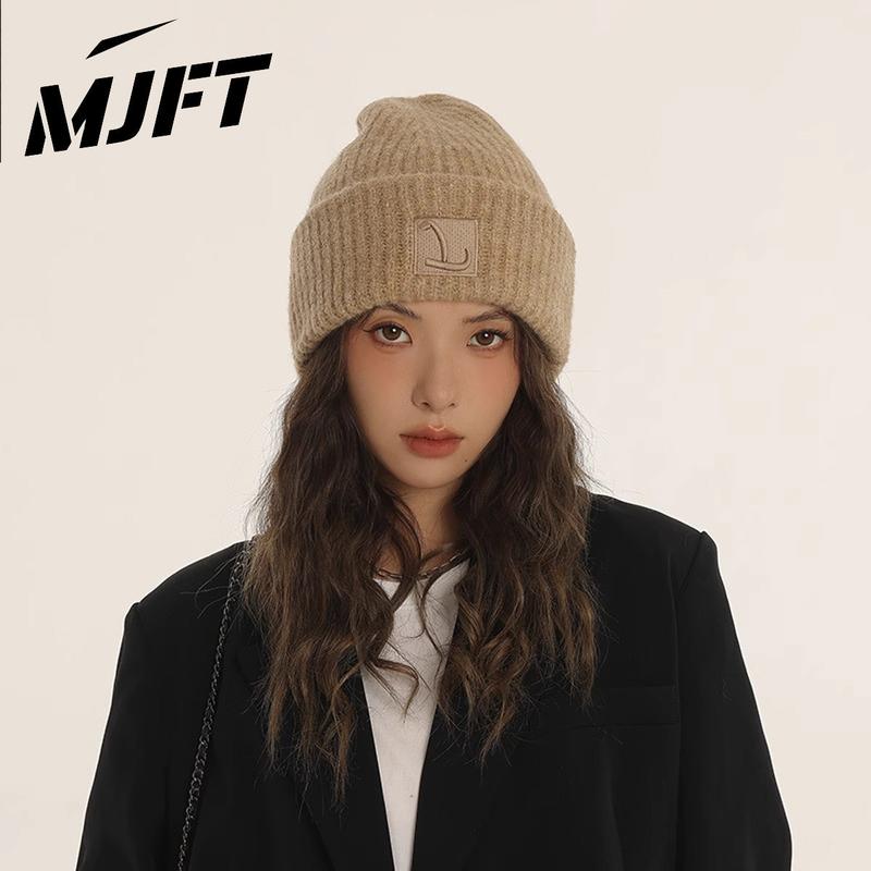  Mũ Len Nữ Phong Cách Mới Thời Trang Thu Đông Rộng Vành Mũ Dệt Kim Ấm Áp Vòng Đầu Lớn Hat Nón 