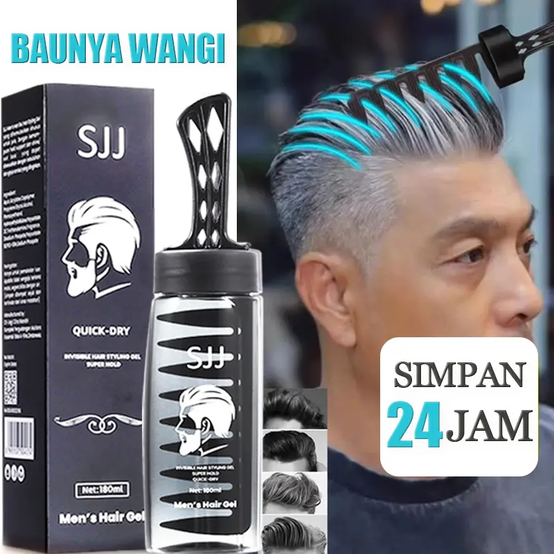 SJJ 2in1 Minyak Rambut Garansi Asli dengan Gel dan Wax untuk Pria Mousse Pomade Haircare & Styling Wangi Mens Sisir Strong Hold Sisir Mousse Pomade Meluruskan hair  wax 0