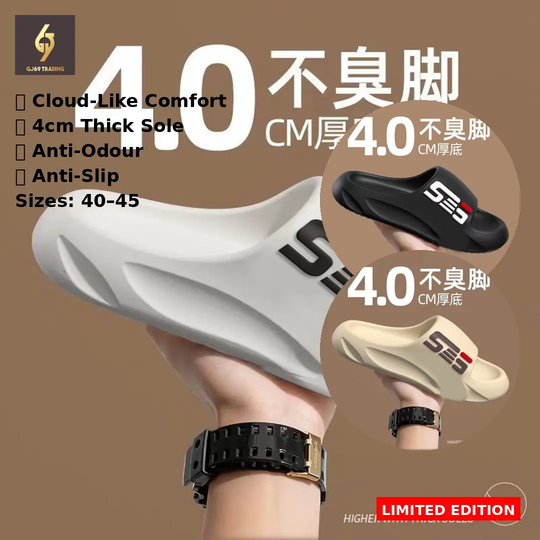 UNISEX MENS ANTI ADOUR Cloud Slides – 100% Non-Slip Cloud-like flip flop, Soft, Stylish Indoor/Outdoor Comfort Slippers