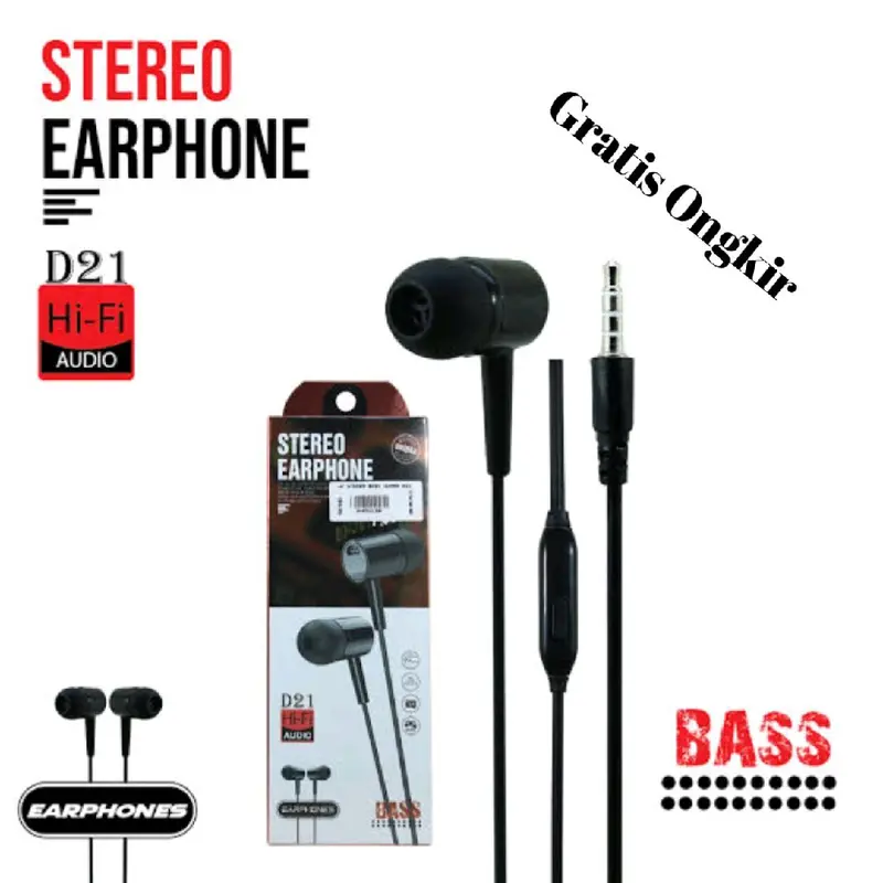 EARPHONE HEADSET D21 EXTRA BASS 0