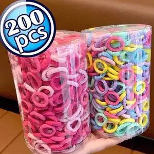 ￼200pc KARET RAMBUT ANAK KEMASAN POUCH Warna warni ikat rambut khusus anak anak