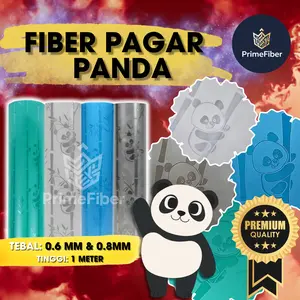 Fiber Pagar Motif Panda -  Ketebalan 0.6mm 0.8mm | 4 Warna Lengkap | Fiber Plastik Penutup Pagar Panda Joget Murah Premium 1/2 Meteran - PrimeFiber