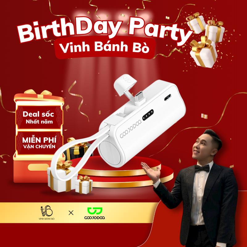 [GOOJODOQ*Vinhbanhbo] Sạc Dự Phòng Mini GOOJODOQ 4000MAh ,Tích Hợp Cáp Type-C & Lightning ,Pin Hiệu Suất Cao, Cầm Tay Và Kích Thước Bỏ Túi sạc  dự Titan Pin Dự Phòng