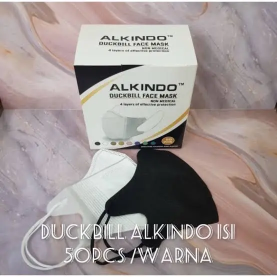 Masker Duckbill 4 Ply Alkindo - Isi 50 Pcs/Box - Nyaman & Aman di Kulit Elegan Di Pakai 6