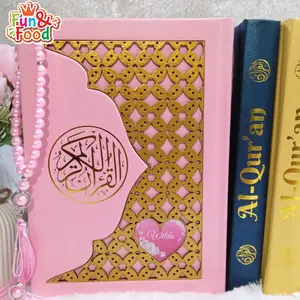Al-Quran Book Warna-warni Pink Custom Nama Gratis Tasbih / Grafir Timbul Quran (FF)