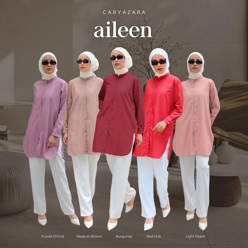 CaryaKasual - Aileen Blaus Labuh Pakaian Wanita Muslimah Harian Women Long Blouse Daily Wear