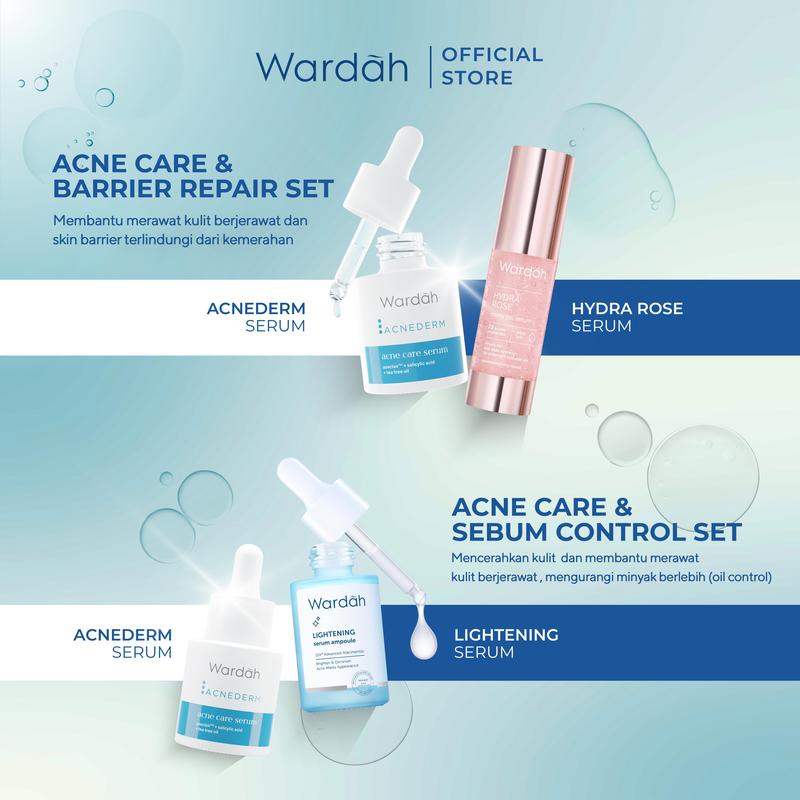 WARDAH 5% Azeclair + Salicylic Acid serum Acnederm Acne Care 15 ml - Serum dengan Tea Tree Oil - Serum Jerawat dan Mencerahkan Kulit - Menyamarkan Noda Bekas, Mengurangi Minyak Berlebih - Skincare 2