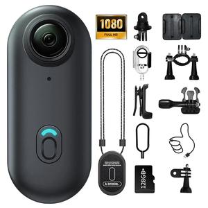 Cámara de acción FHD 1080P, mini cámara portátil, almacenamiento de 128 GB, grabación manos libres, ideal para ciclismo, esquí y deportes al aire libre
