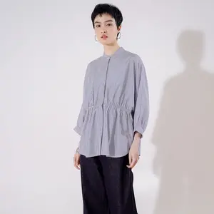 This Is April Baju Kemeja Katun Basic Ginera Blouse Wanita Elegan Casual Top Oversize