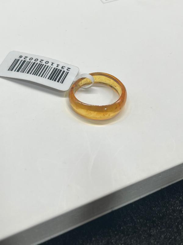 Irregular golden yellow ring with amber ring, retro and niche design, simple and versatile temperament ring2311020026 0