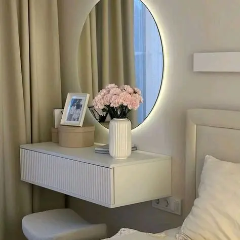 Meja Rias gantung minimalis meja nakas kecil aestetik kisi kisi MR07 Laci Furniture Tv