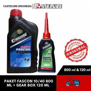 Paket Matic Caste Fascon 10W-40 0.8 L + Gear Matic 120 ml Untuk Mesin Kendaraan Car Engine