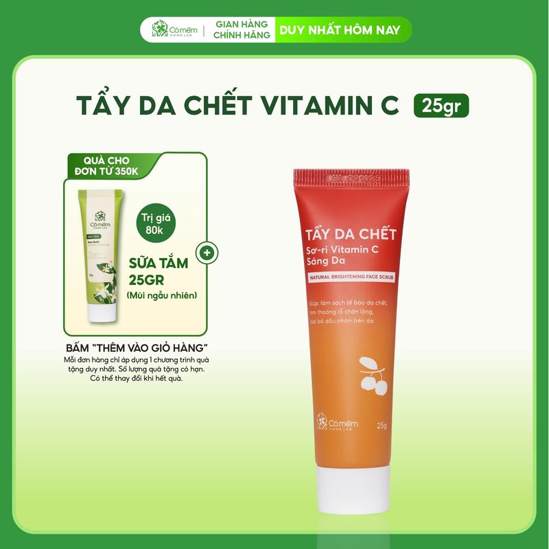 Tẩy Tế Bào Chết Da Mặt Sơ-ri Vitamin C Làm Sạch Da Chết Sợi Bã Nhờ