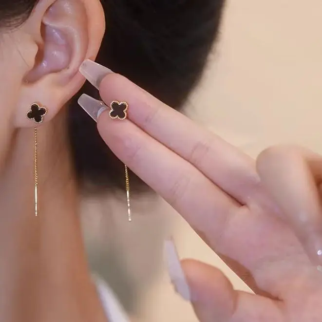Anting Wanita bunga Juntai Bahan Titanium terbaru korean style Aksesoris Hadiah