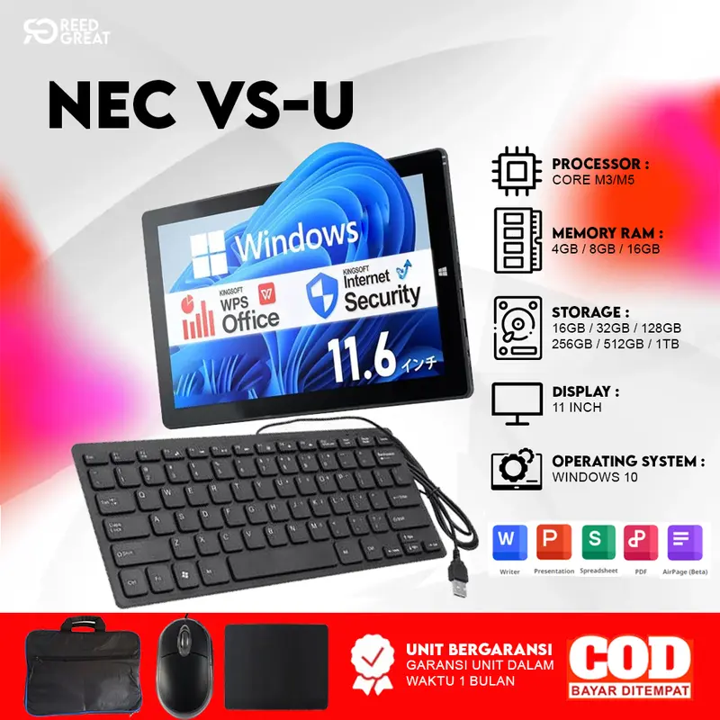 NEC VersaPro VS （m3 4GB 128GB 12.5 W10P） NEC VersaPro VH-5 Intel M3 – 8th Gen 4GB RAM | 128GB SSD Zunova