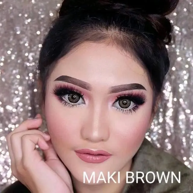 Softlens MAKI dan MTK (MATAKE) grey brown blue by urban factory dan top gel 3