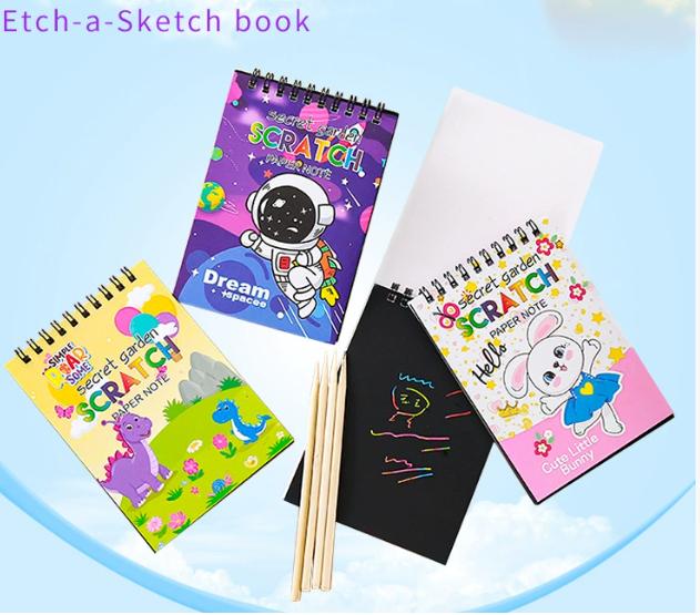  Sổ Vẽ Ma Thuật Kèm Bút Tre - SCRATCH NOTE- Sổ Cạo Tranh Cạo 