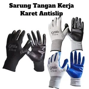 6 Pasang dan 3 Pasang Sarung Tangan Karet Kerja Latex Antislip Sarung Tangan Berkebun Pria Wanita Dewasa