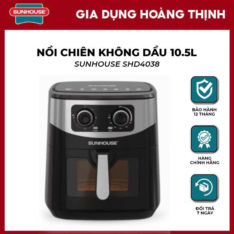NỒI CHIÊN KHÔNG DẦU 10.5L SUNHOUSE SHD4038 Hàng chính hãng bảo hành 12 tháng