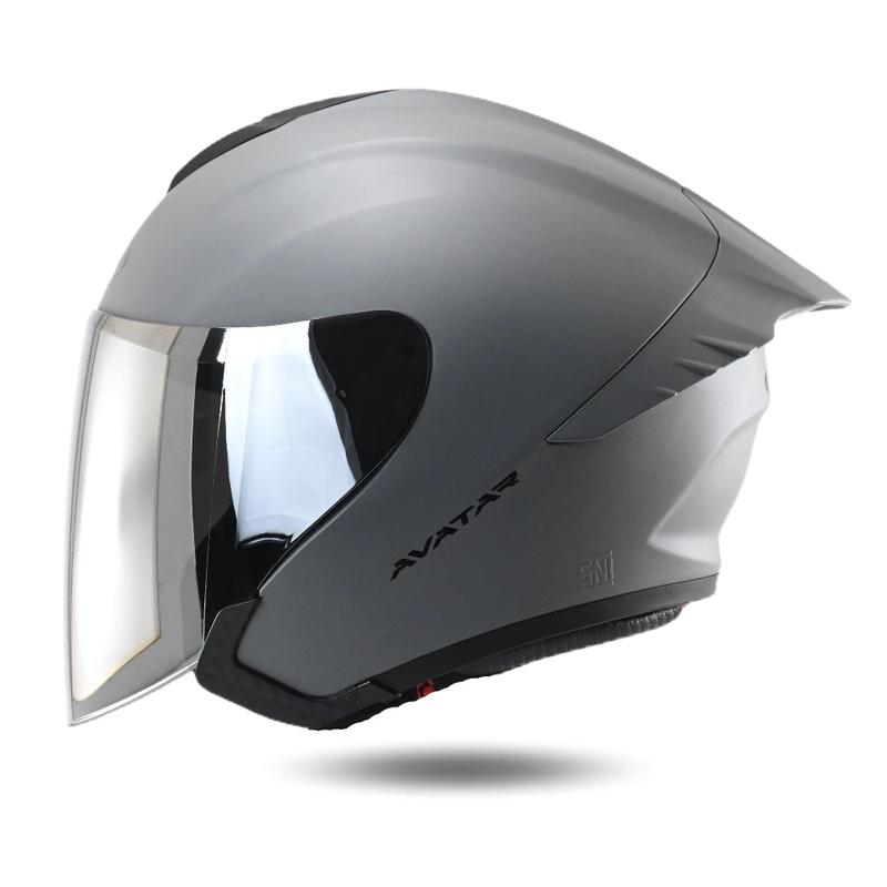 Helm Half Face Nsx Avatar Solid Black Dof Visor Hitam Helm Dewasa Pria Wanita SNI COD 4