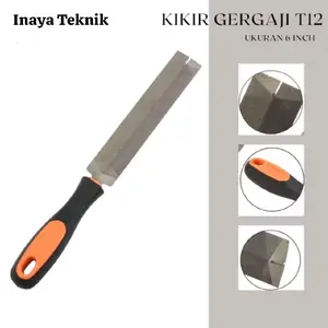 Inaya Kikir Gergaji T12 Baja Gagang Kayu Ukuran 6 Inch Alat Tangan Tukang Kayu untuk Mengikir Mata Gergaji dan Haluskan Bidang Sudut 60 Derajat - Paket