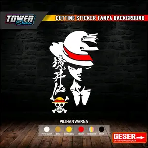 Stiker One Piece sticker cutting laptop motor mobil reflektif memantulkan cahaya