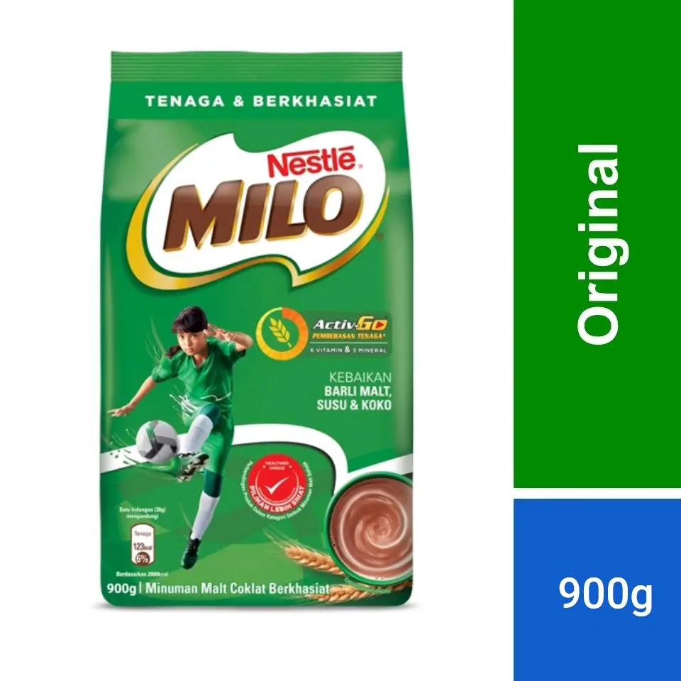 MILO Activ-Go Bubuk Malt Coklat Original Malaysia (900g)