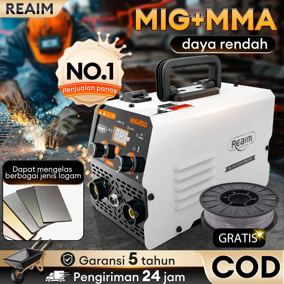 Mesin Las murah mig Listrik trafo las welding inverter Las Tanpa Gas Travo Inverter MIG 250 Mesin las mesin las las  bakar
