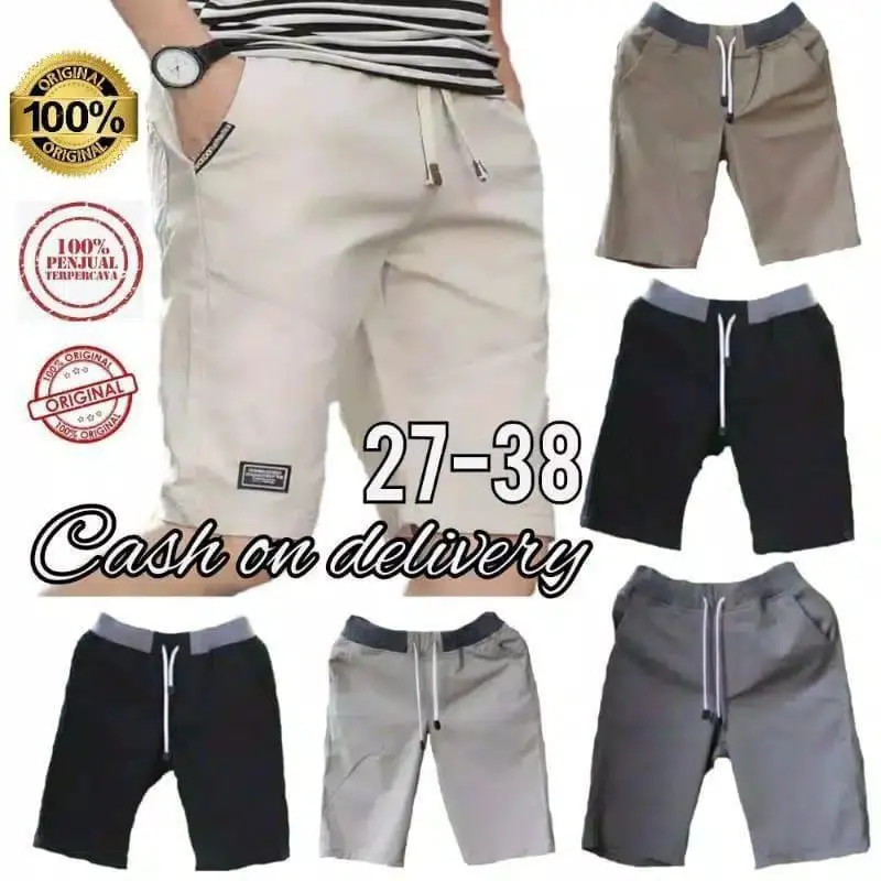 [Paket Murah] 50ribu dapat 3 Celana Pendek Pria Celana Chinos Pria Murah Karet Nyaman Shorts Twill Distro Santai Katun Keren Casual Rib Dewasa Tebal Surfing Boxer Combed Melar 1