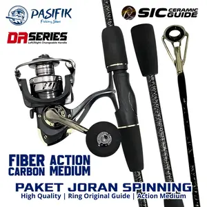 PASIFIK Series Paket Joran Pancing Spinning Rod Carbon Action Medium EVA Grip dan Reel DA1000 Cocok untuk Air Asin & Tawar