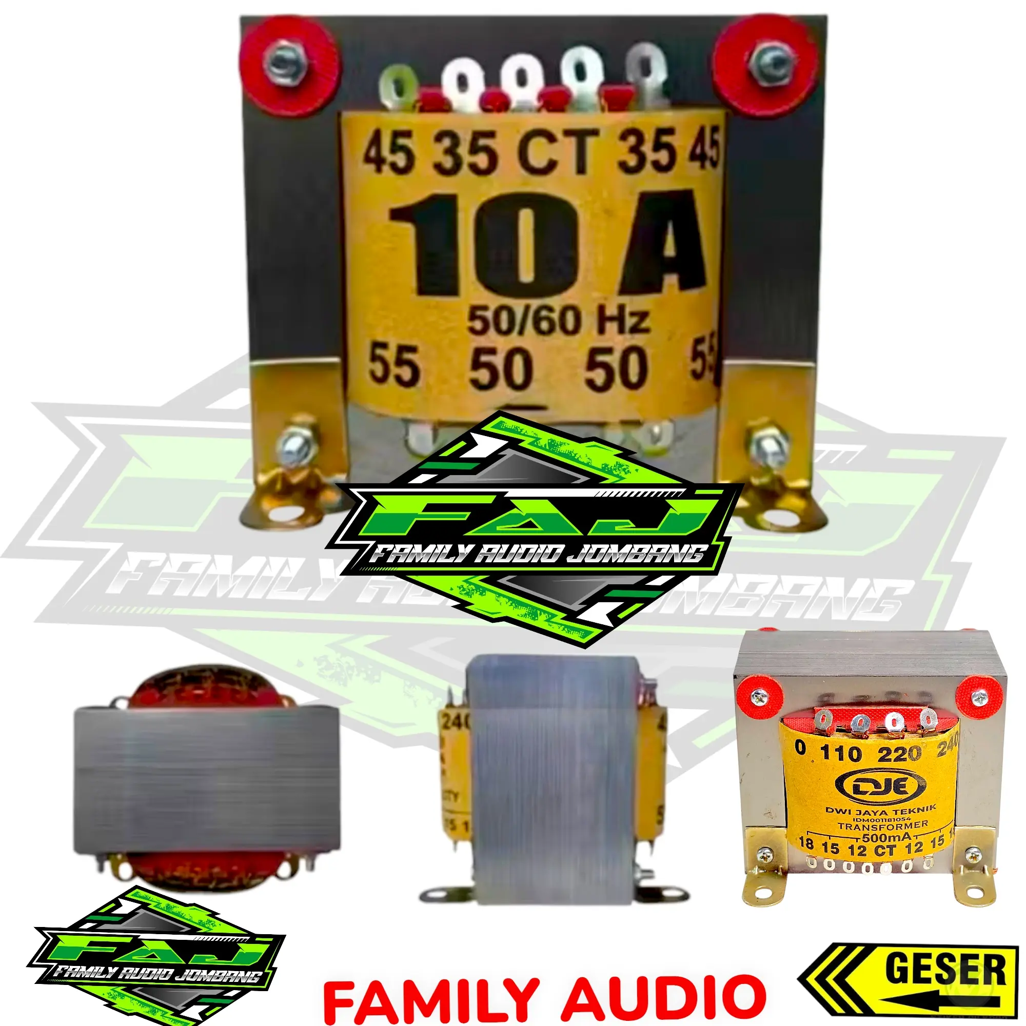 Travo Amplifier 10 Amper Kecil CT 55V Merk DJE Transformer / Trafo 10A 55Vct Tembaga Murni SUPREME Original