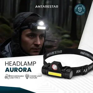 ANTARESTAR Official - Headlamp Aurora Senter Kepala Mini Head Lamp Led Cob Lampu Kepala Super Terang Camping | CAN
