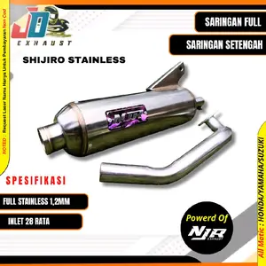 Knalpot Moncong Shijiro STAINLESS STEEL  Original NJR Exhaust Fullsystem Motor Vario 125/150 Beat Scoppy Nmax Aerox Pcx Sarfull Sarteng Silincer Motorcycle