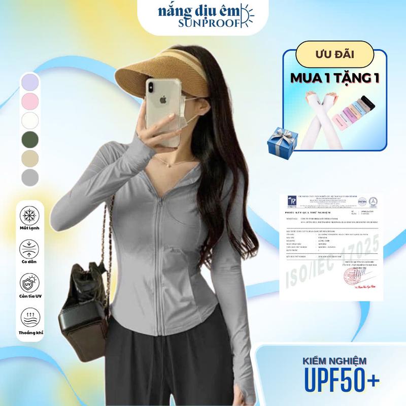 Áo khoác ngoài chống nắng lụa băng mát lạnh chống tia cực tím UPF 50+ tim slimfit ôm body siêu co dãn tôn dáng SixMoon Fish