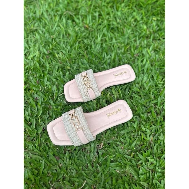 Sendal Flat Kokop Rajut Wanita Terbaru / Sendal Wanita Teplek Kekinian 0