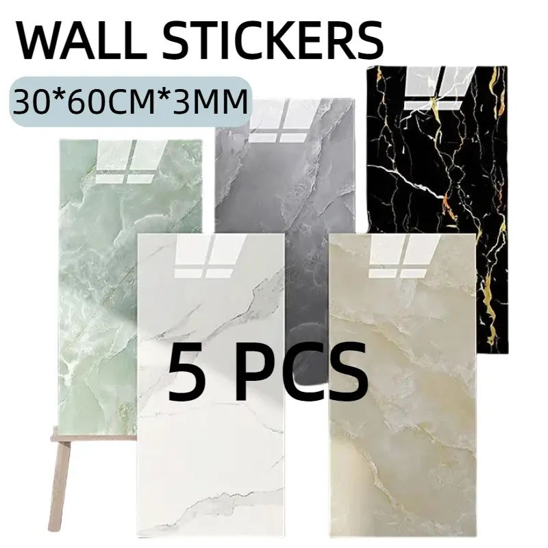 5 PCS Wall Sticker Dinding Marbel Granit Vinyl 3D Wallpaper 30x60cm