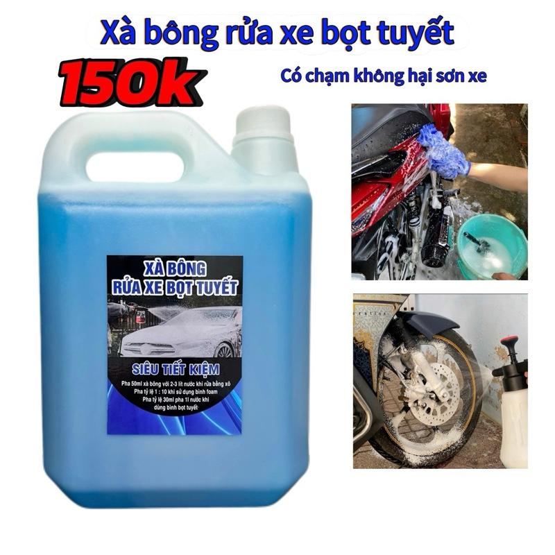 5 LÍT XÀ BÔNG XANH DƯƠNG RỬA XE BỌT TUYẾT TIẾT KIỆM dung dịch rửa xe tặng bao tay súc tua