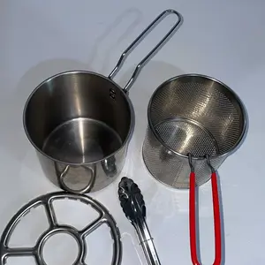 Qiek Deep Fryer Set 4in1 Panci Penggorengan Multifungsi Deep Fryer Serbaguna Anti Lengket