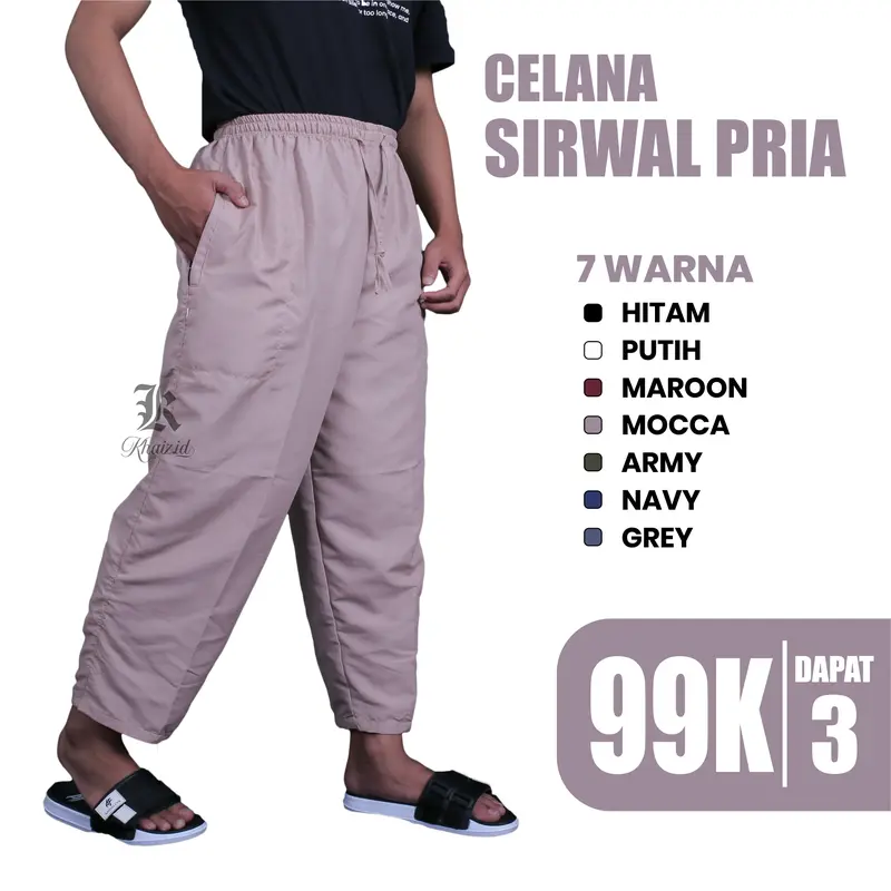 Celana Sirwal Komprang Pangsi Pria Remaja Dewasa Panjang Saku Kiri Kanan Resleting Model Terbaru 4