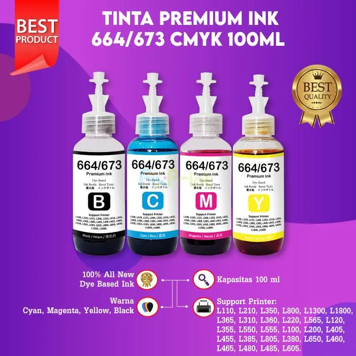 Tinta 664 Compatible Premium Refill Printer L120 L220 L210 L360 L565 L550 Compatible For Epson Printer