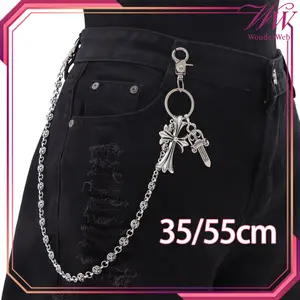 35/55cm Rantai Dompet Vintage Rantai Celana Gaya Punk Wallet Chain Salib Rantai Jeans Rante Celana