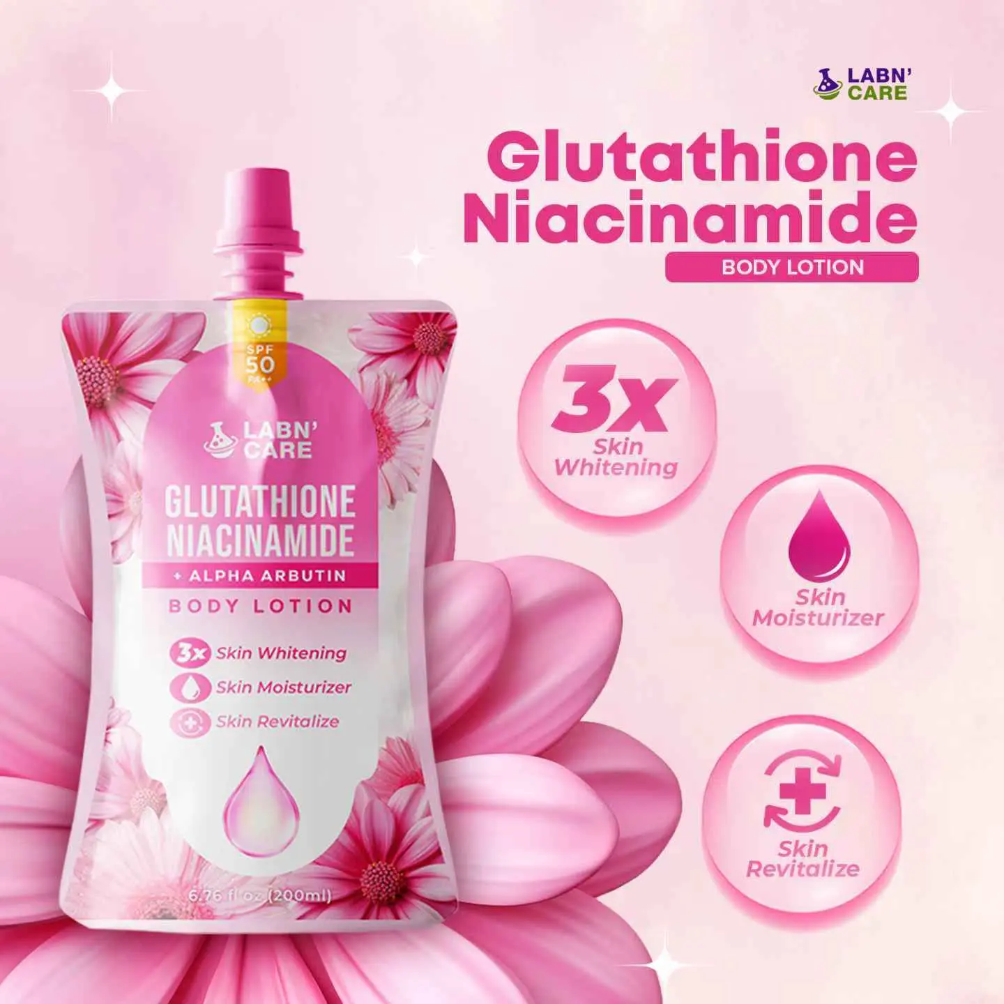 BUY 1 TAKE 1 Labn' Care Glutathione Niacinamide Body Whitening Lotion 200ML With SPF 50 PA