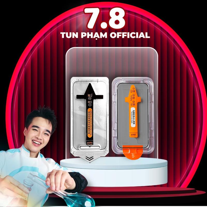[Tun Phạm X Shin Case] Kính Cường Lực iPhone Khung Tự Dán, Tự Hút Bụi, Chống Nhìn Trộm, Full Màn - Ốp lưng iPhone X/XS/11/12/13/14/15/16/17/Pro/Max