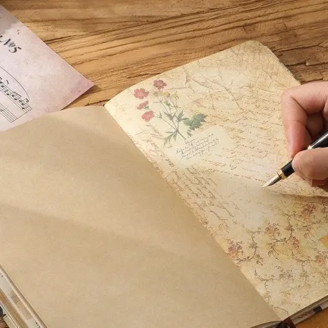 Buku Catatan A5 Gaya Eropa Vintage / Desain Klasik Retro Buku Diari Colorful Buku Notes Ilustrasi Estetik / Buku Sketsa Artistik Note ok Kraft Kreatif Alat Tulis Sekolah & Kantor - Chinese Rose