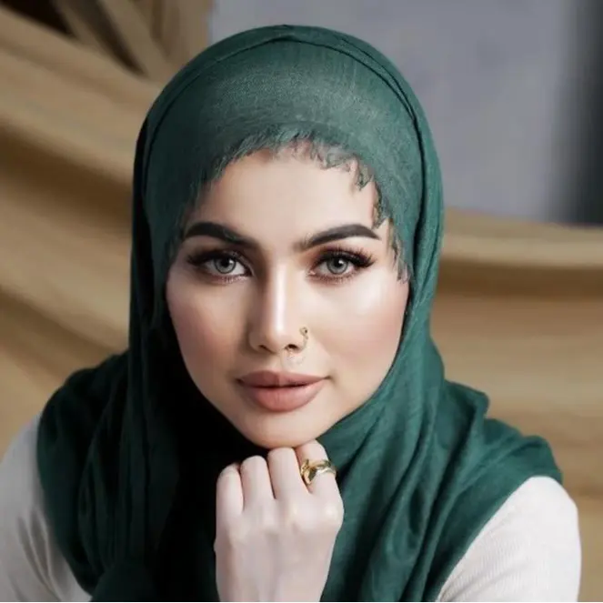Heeriye Series BUNDLING MANJAH - NAVY - ASH GRAY - MATCHA PASHMINA SHAAL Jilbab Muslim Hitam Kerudung Empat Square Segi Pad 3